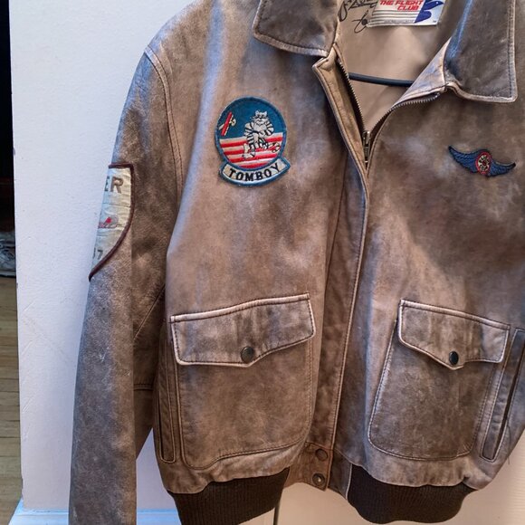 Flight Club bomber leather Jacket - Picture 7 of 16